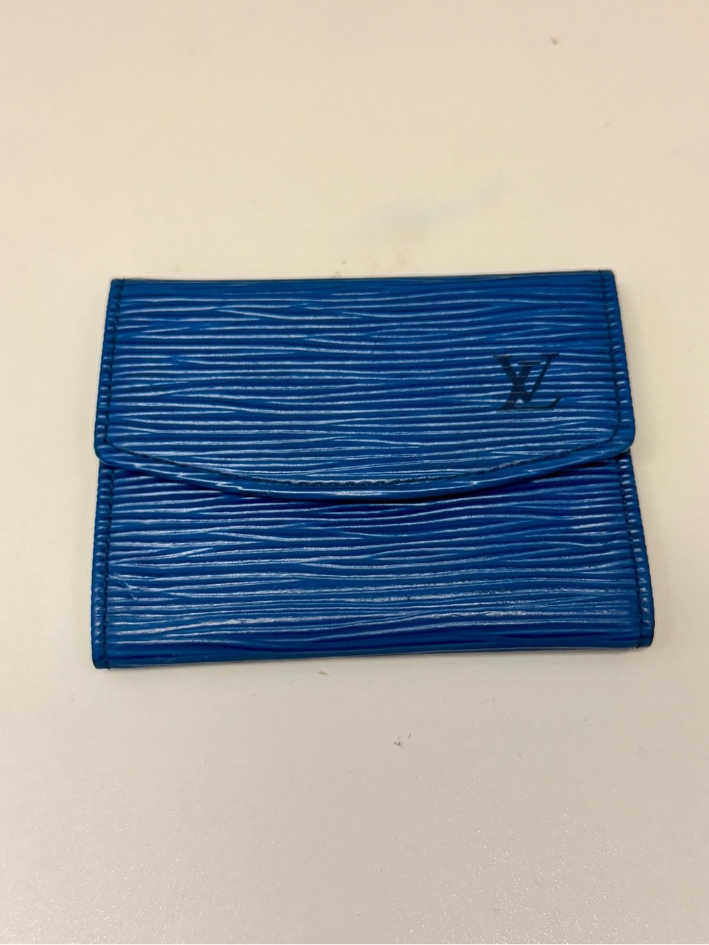 Louis Vuitton Vintage Epi Blue Coin Purse Card Holder Wallet